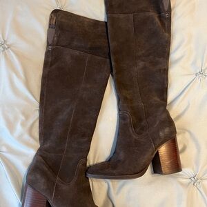 Steve Madden Grey Suede over the Knee-Boots